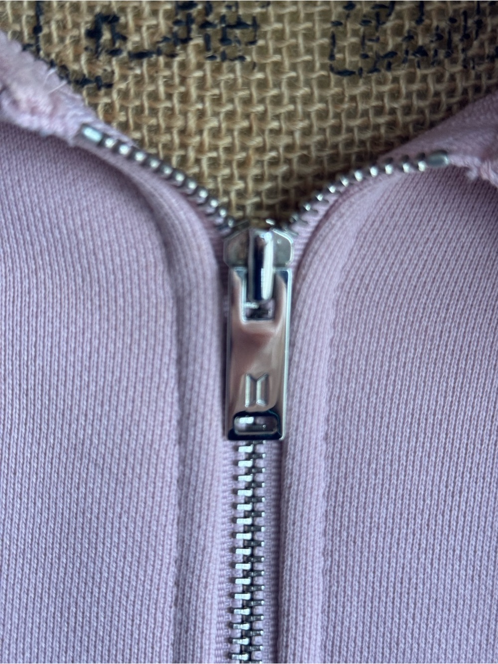 BTS ARMY Women's Dusty Pink Zip Hoodie with Hood and Drawstrings - Picture 7 of 14